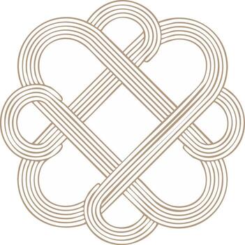 entrelazados cinta nudo diseño con serpenteado termina para gráfico elementos y tradicional patrones vector