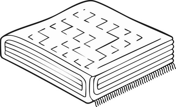 doblada lanzar cobija con zigzag modelo sencillo línea Arte ilustración vector