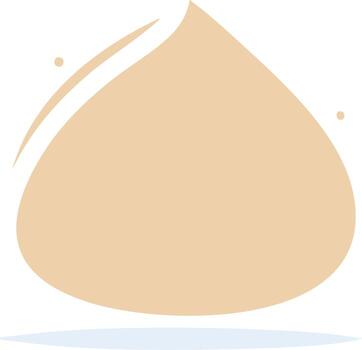 Abstract Water Drop Shape in Tan with White Accents and Subtle Shadow Simple Icon Graphic vector