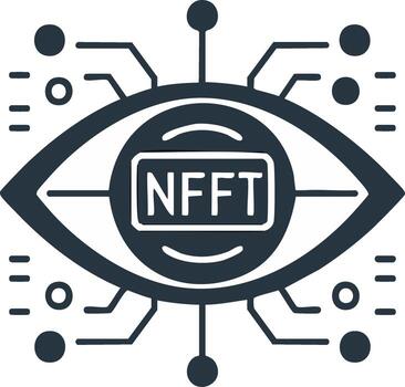 nft ojo con circuito conexiones representa digital activo proteccion y cripto blockchain vector