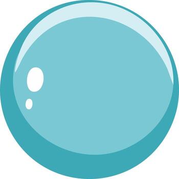 Shiny Aqua Bubble Illustration Round Graphic Element with Highlights and Subtle Gradient vector