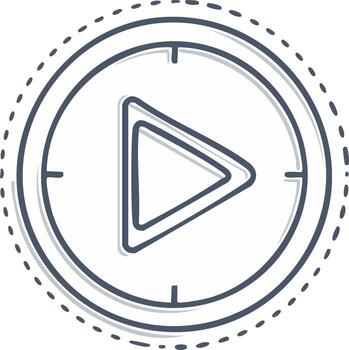 garabatear jugar icono en circulo forma demostración adelante dirección botón para o audio reproducción medios de comunicación jugador vector