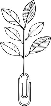 Concept Art Branch Holding with Paperclip for Idea Generation and Business Growth vector