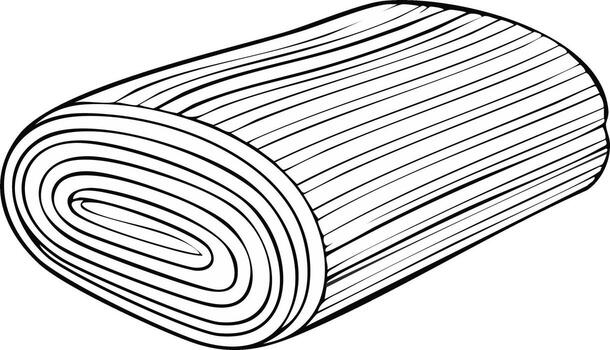 monocromo línea Arte ilustración de un arrollado pedazo de masa, creando un resumen modelo de capas y líneas, detallado, textura vector