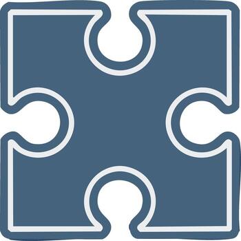 soltero azul rompecabezas rompecabezas pedazo icono símbolo de conexión y problema resolviendo vector