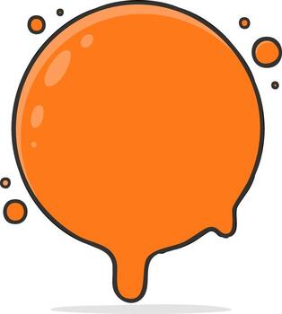 Orange Cartoon Dripping Blob Element with Bubbles Graphic Resource vector