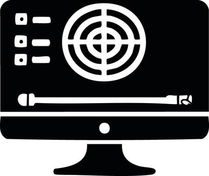 resumen ilustración de un computadora monitor con un objetivo y control S vector