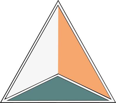 Modern Abstract Geometric Triangle Design in Three Colors vector