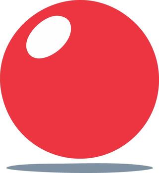 Bright Red Sphere with White Highlight and Subtle Shadow vector