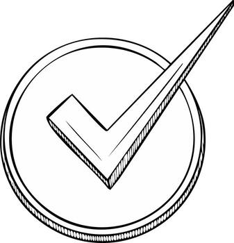 Confirmation Graphic Approved Check Mark Inside Circular Symbol Indicates Positive Agreement vector