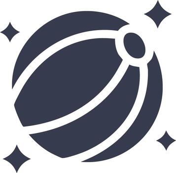 Stylized Beach Ball Icon with Stripes, Sparkling Edges, Simplistic Design, and Vibrant Colors for Summertime vector