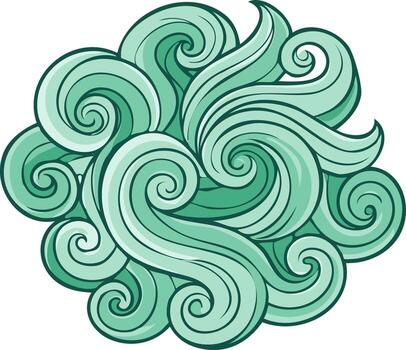 resumen fluido agua ola modelo con arremolinándose dinámica agua verde ilustración vector