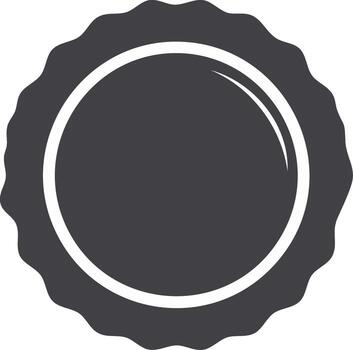 Circular Scalloped Edge Badge Icon Design Element Simple Graphic vector