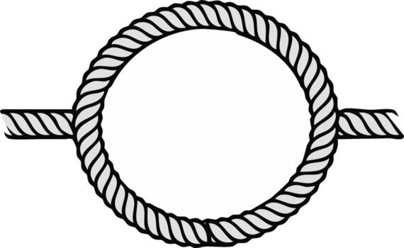 Circular twisted rope frame with nautical knot graphic for a border or logo element vector