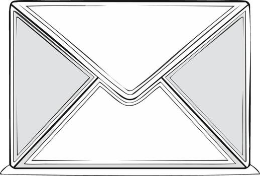 Modern Minimalist Outline Envelope Icon for Digital Communication and Mail Concepts vector