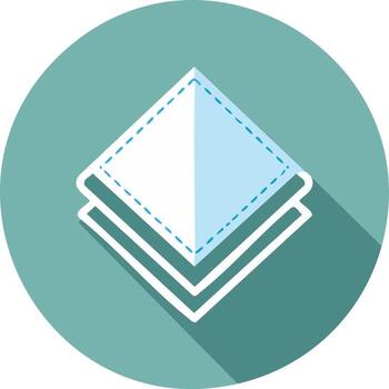 Stack of folded paper napkins or cloth wipes flat design icon with a long shadow vector