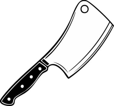 illustration of a classic chef's meat cleaver with a sharp blade and sturdy handle vector