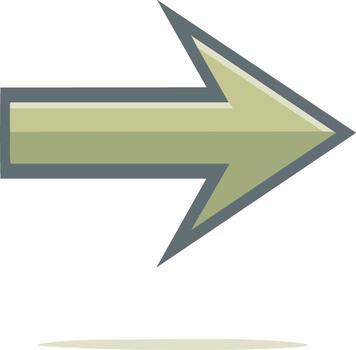 aceituna verde flecha señalando Derecha direccional guía navegación señalizar vector