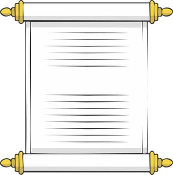 Antique Parchment Scroll with Golden Accents and Ruled Lines for Ancient Documents or Historical Maps vector