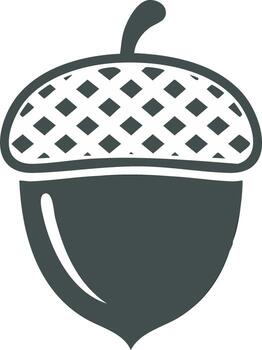 Illustration of an Acorn with Textured Cap and Rounded Shape vector