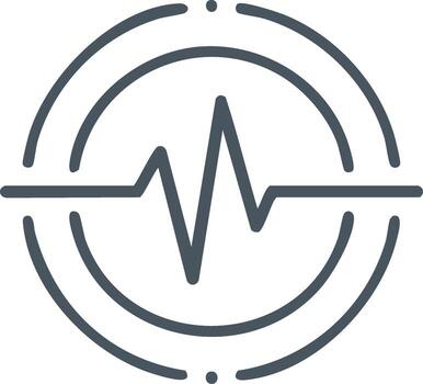 dinámica latido del corazón legumbres o sonido ola frecuencia monitor dentro un claro circular monitor icono vector