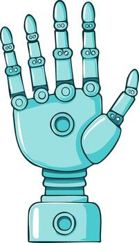 Open Palm Futuristic Robotic Hand Illustration for Artificial Intelligence and Automation Technology vector