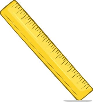 Vibrant Yellow Ruler with Precise Markings for Measurement and Educational Uses vector