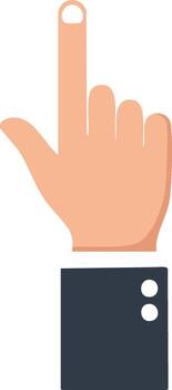 Hand with Upward Pointing Finger in Suit Sleeve Signifying Guidance or Direction vector
