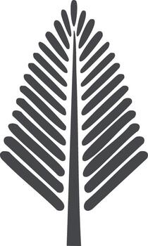 Abstract Tree Illustration with Gray Rounded Leaves and Trunk vector