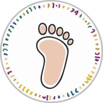 Footprint in circle design with colorful dots vector