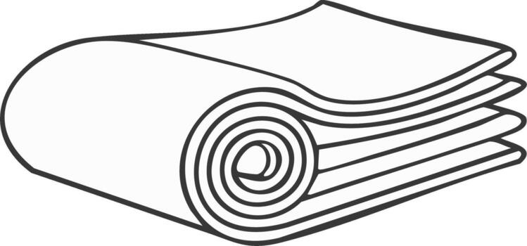Rolled textile illustration. Folded fabric with layers of material concept vector