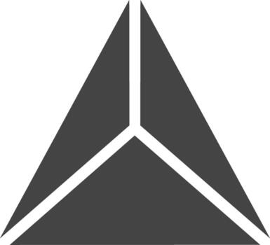 Geometric Triangle Composition, Symmetrical Shape with Three Divisions, Abstract Triangular Design Element vector