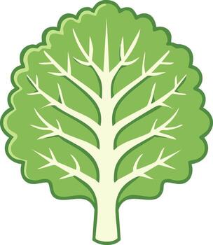 estilizado verde árbol icono con un redondo frondoso corona y visible ramas vector