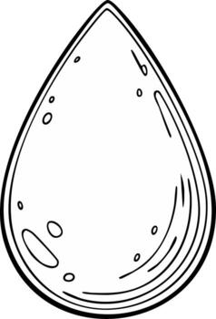 Hand-drawn stylized drop, black and white illustration for design elements or creative projects, with simple drawing technique vector