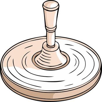 hilado parte superior juguete ilustración. movimiento líneas espectáculo movimienot. nostálgico juguete es de colores en sencillo sombras vector