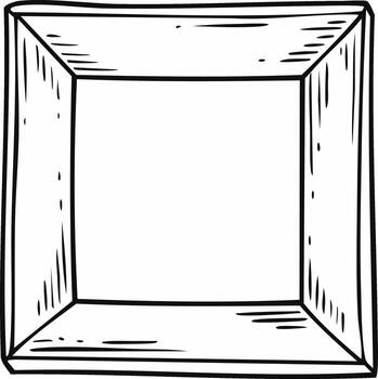 Hand Drawn Square Frame, Sketchy Border Design, Simple Outline Illustration vector