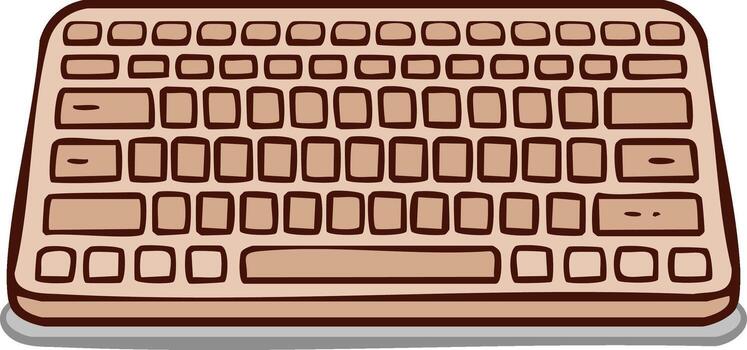 Simple Cartoon Illustration of Keyboard Technology Input Device vector