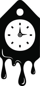 Abstract dripping clock face illustration symbolizing time urgency and deadlines vector