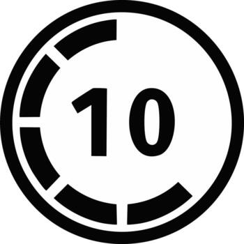 Countdown Timer Number Ten Symbol Graphic vector