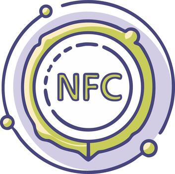 NFC near field communication technology icon for contactless payment and data transfer illustration vector