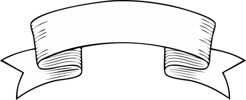 Engraved Banner Ribbon Illustration Blank Scroll Graphics For Text vector