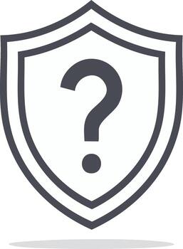 Shield with Question Mark Icon Representing Security Query Uncertainty vector