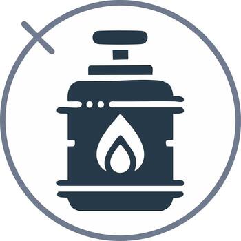 Prohibited Flammable Gas Cylinder Icon Indicating Danger and No Open Flames vector