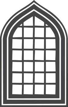 Gothic style window design vector