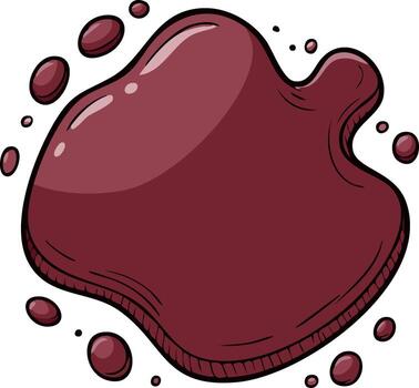 oscuro rojo líquido salpicar con gotas resumen dibujos animados estilo gota forma elemento vector