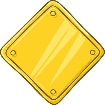 Shiny Golden Diamond Shape Plaque Template with Rivets for Awards and Labels vector