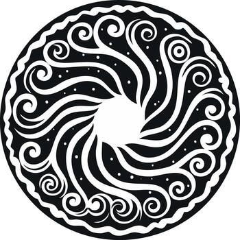 resumen negro y blanco circular diseño con intrincado arremolinándose ornamental patrones y decorativo frontera vector