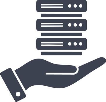 mano participación apilar de servidores información tecnología datos almacenamiento vector