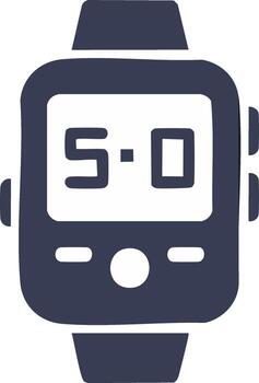 Sleek digital smartwatch icon displaying the number five point zero vector