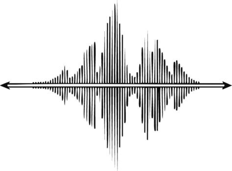Audio Frequency Visualization Black and White Illustration Displaying a Graphical Waveform vector